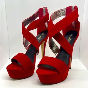 Sexy Red Platform High Heels By SMASH. Size 13